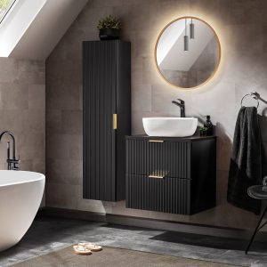 Zestaw Adel szafka pod umywalkę i blat 60 cm, czarny