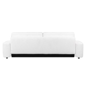 Sofa rozkładana Bouli z pojemnikiem biała boucle