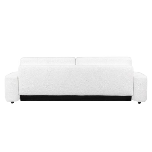 Sofa rozkładana Bouli z pojemnikiem biała boucle
