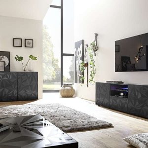 Stolik kawowy prostokątny antracyt połysk 122 x 65 cm Prestige