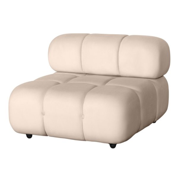 Moduł środkowy Fluf Big 96 cm jasnobeżowy, welurowy