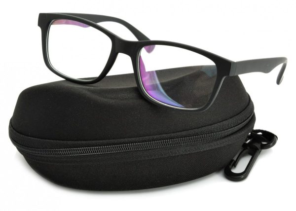Okulary z filtrem Antyrefleksyjne zerówki Nerdy prostokątne DR-111-C2