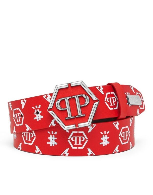 PASEK Z LOGO "HEXAGON PP MONOGRAM"