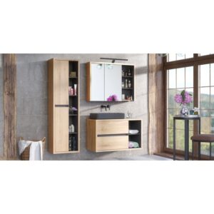 Szafka łazienkowa pod umywalkę Devon 100 cm dąb shetland/grafit