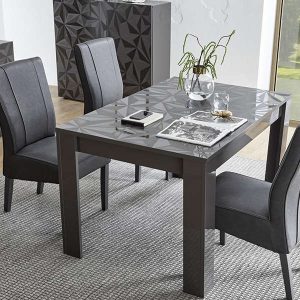 Stół rozkładany antracyt połysk 137 - 185 x 90 cm Prestige