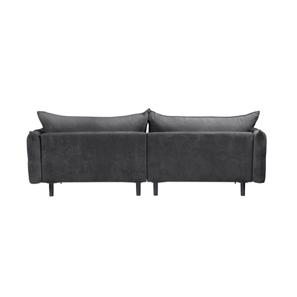 Sofa do salonu Glam czarna/złote nóżki