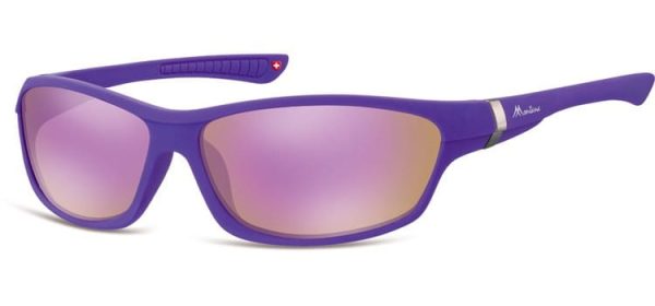Okulary dziecięce sportowe Unisex fioletowe matowe lustrzane CS90F