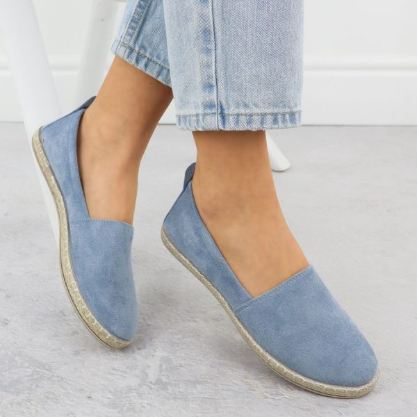 Espadryle damskie wsuwane zamszowe niebieskie Potocki PY16332