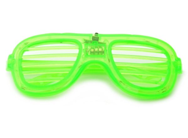 OKULARY ŚWIECĄCE LED imprezowe żaluzje Migające ZIELONE