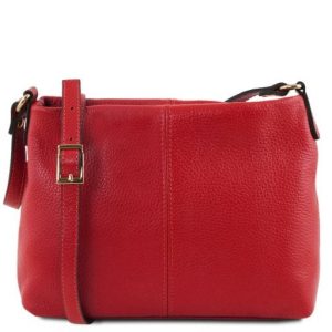 Tuscany Leather TL Bag - klasyczna torba na ramię z miękkiej skóry, kolor czerwony TL141720