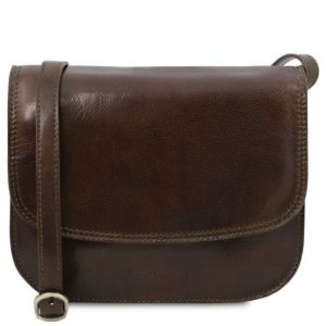 Tuscany Leather Greta - skórzana torebka na ramię, kolor ciemny brąz TL141958