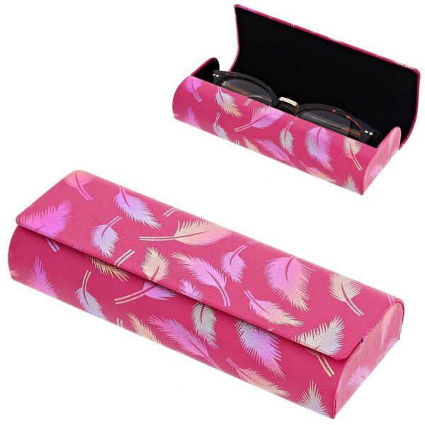 Etui okularowe na magnes holograficzne pióra ET-130D Ciemny Róż