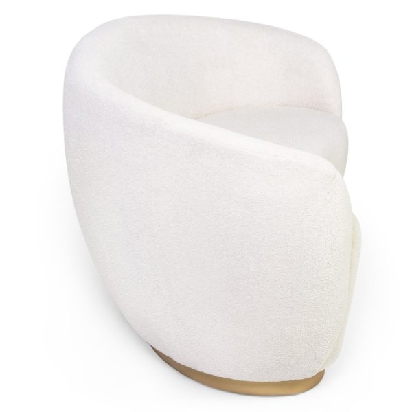 Sofa dwuosobowa Organica beżowa/złota podstawa, boucle