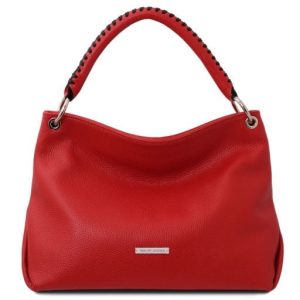 Tuscany Leather bag - skórzana torebka z miękkiej skóry, kolor czerwony TL142087