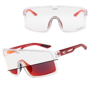 Sportowe okulary przeciwsłoneczne fotochromowe GOG E517-3C bezbarwny/bordo