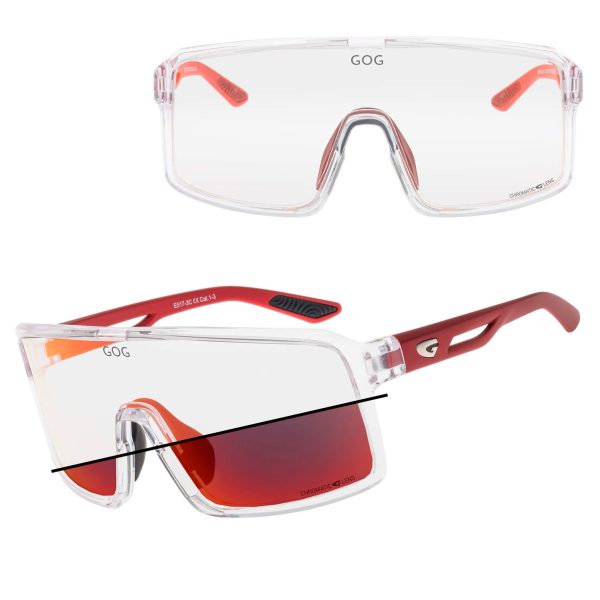 Sportowe okulary przeciwsłoneczne fotochromowe GOG E517-3C bezbarwny/bordo