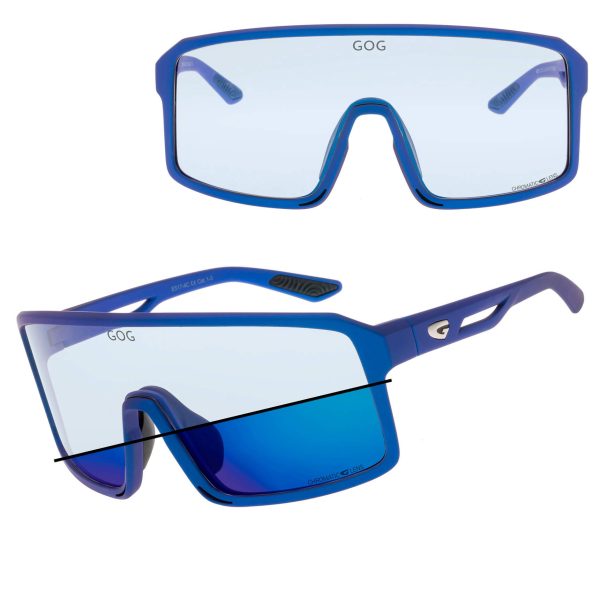 Sportowe okulary przeciwsłoneczne fotochromowe GOG E517-4C niebieski metaliczny