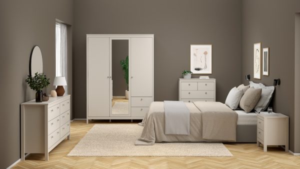 Szafa z lustrem trzydrzwiowa kaszmir mat 150 x 199 cm Madrid
