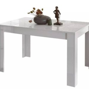 Stół rozkładany biały połysk 137 - 185 x 90 cm Vero
