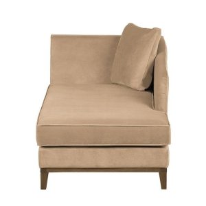 Szezlong lewostronny tapicerowany welurowy beżowy Lily