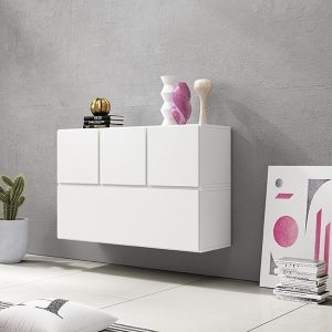 Komoda modułowa z drzwiami biała mat 112 cm Rock 13