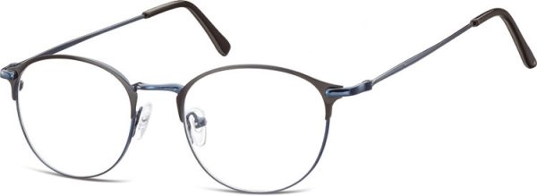 Lenonki okrągłe Okulary oprawki optyczne 933B niebieskie + czarne