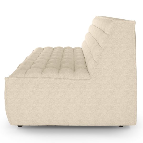 Sofa 3-osobowa do salonu Lazy, beżowa, welur