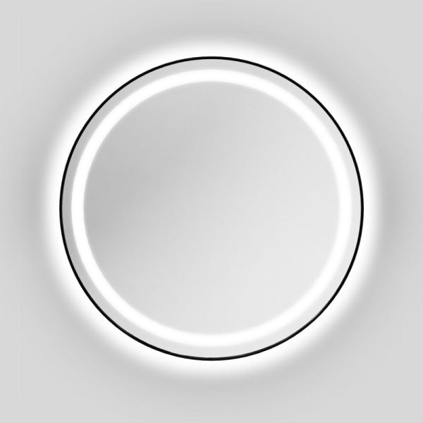 Lustro z oświetleniem LED Beniamino, 70 cm, okrągłe, czarne, Anti Fog