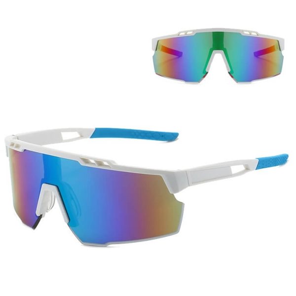 Sportowe okulary przeciwsłoneczne z filtrem UV400 Białe/Niebieskie SVM-13H