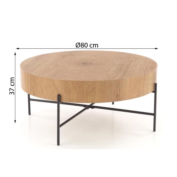 Ława kawowa Brooklyn 80 cm dąb naturalny/czarny