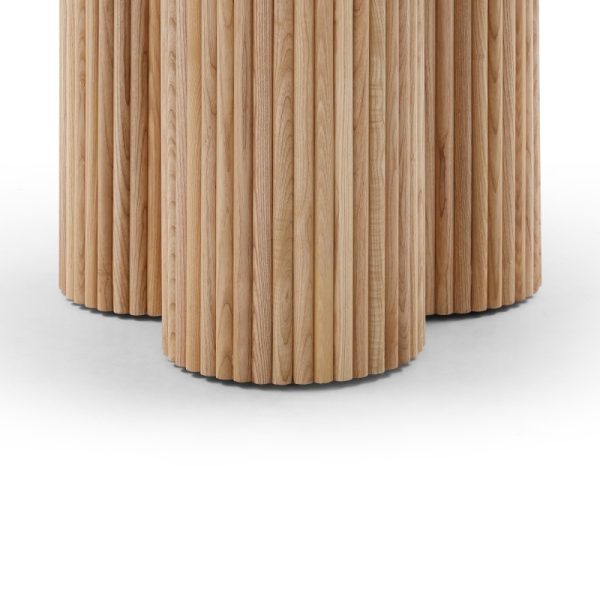 OU-1449 Okrągły stolik kawowy Vesby 100 cm, dąb naturalny, jesion, lamele - kopia