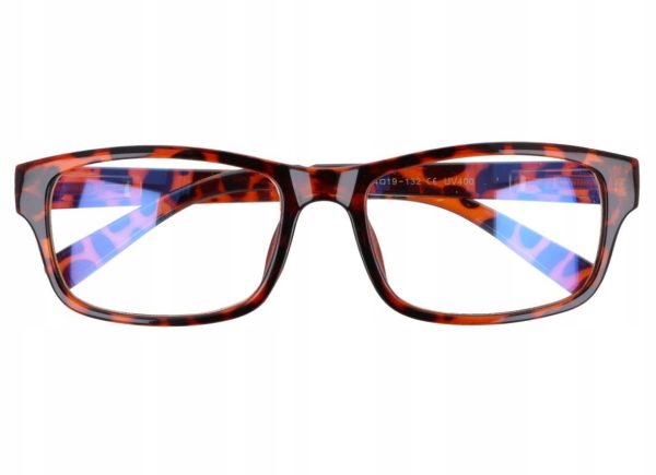 Prostokątne a'la Nerdy zerówki z Antyrefleksem okulary z filtrem ST1202A
