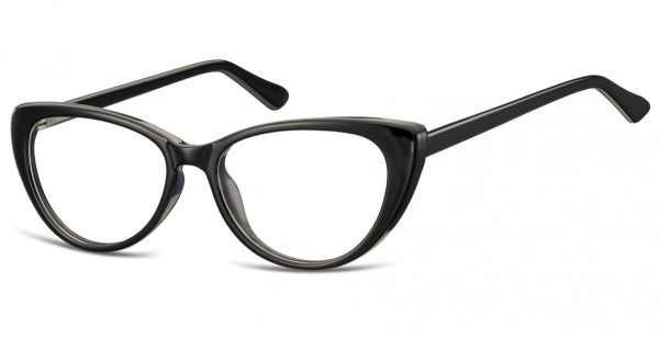 Okulary oprawki korekcyjne Kocie Oczy zerówki Sunoptic CP138 czarne