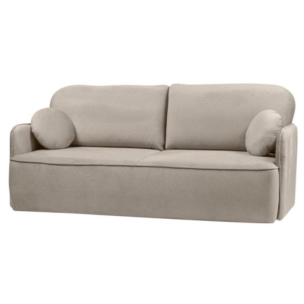 Sofa z funkcją spania i pojemnikiem Oliwia, beżowoszara