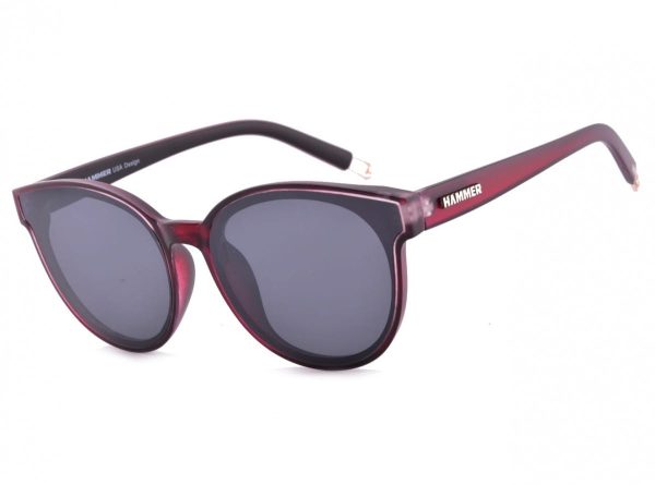 Damskie okulary przeciwsłoneczne Kocie HM-1605B burgundowe
