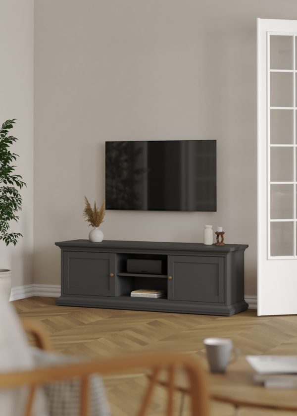 Szafka RTV szara mat 149 cm Paris