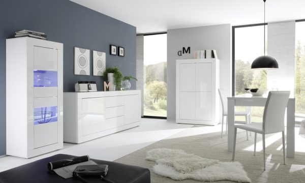 Witryna dwudrzwiowa biała połysk 61 x 162 cm Basic