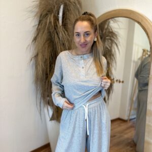 Bluzka damska oversize 155 szary melanż