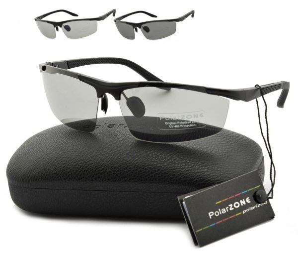 Męskie Sportowe okulary polaryzacja + fotochrom aluminiowe POL-352FP
