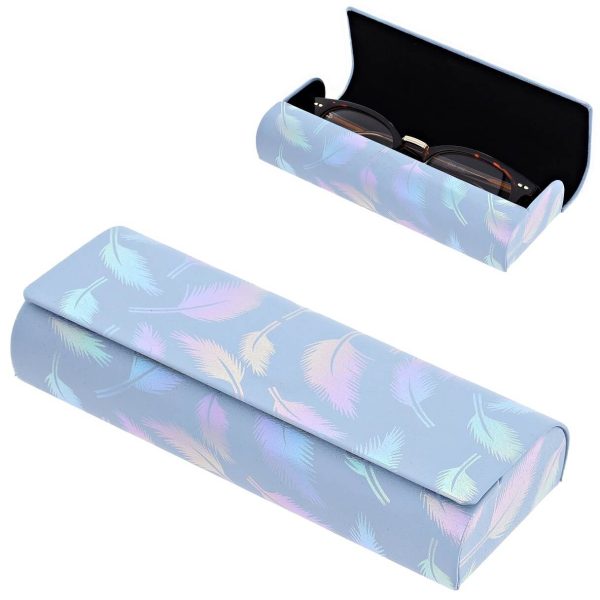 Etui okularowe na magnes holograficzne pióra ET-130C Błękitne