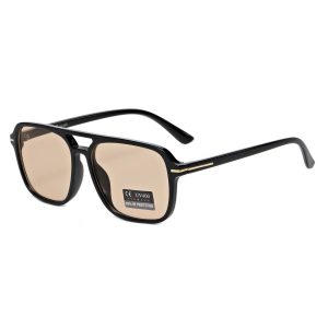 Okulary przeciwsłoneczne pilotki z filtrem UV400 - SV103C czarny/brązowy