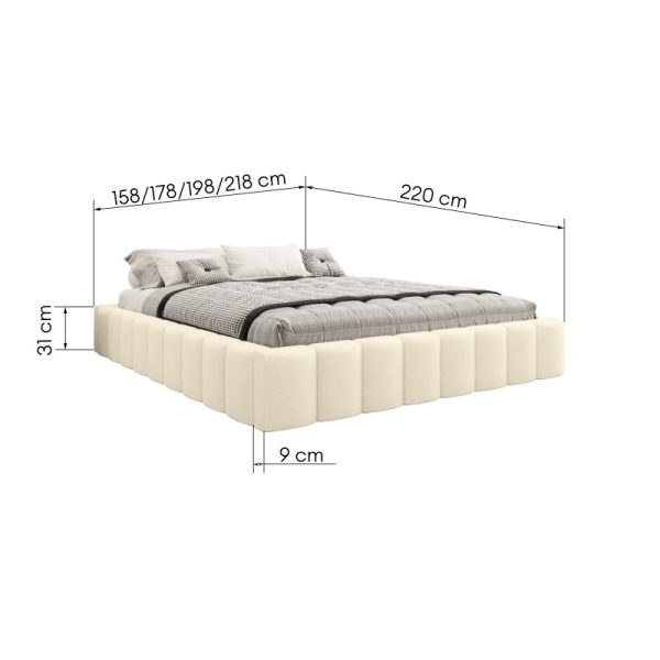 Łóżko tapicerowane Lena 140/160/180/200x200 cm ze stelażem i pojemnikiem
