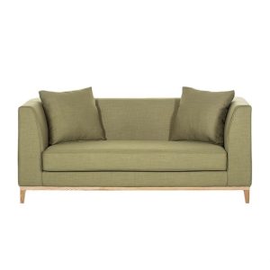 Sofa 2-osobowa tapicerowana oliwkowa Lily