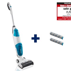 Zestaw: bezprzewodowy odkurzacz myjący Regulus Aqua PowerVac z dwoma zapasowymi wałkami czyszczącymi