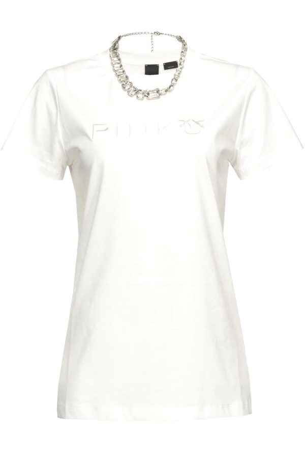TSHIRT Z LOGO I NASZYJNIKIEM "MARCELLE"