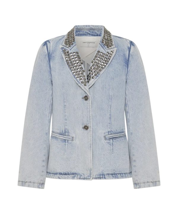 JEANSOWA MARYNARKA Z ĆWIEKAMI "STUDDED"