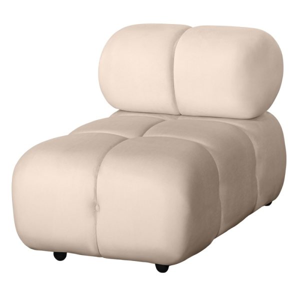 OU-1566 Moduł środkowy Fluf Big 65 cm jasnobeżowy, welurowy