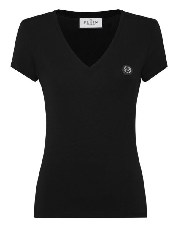 TSHIRT Z DEKOLTEM V-NECK I LOGO