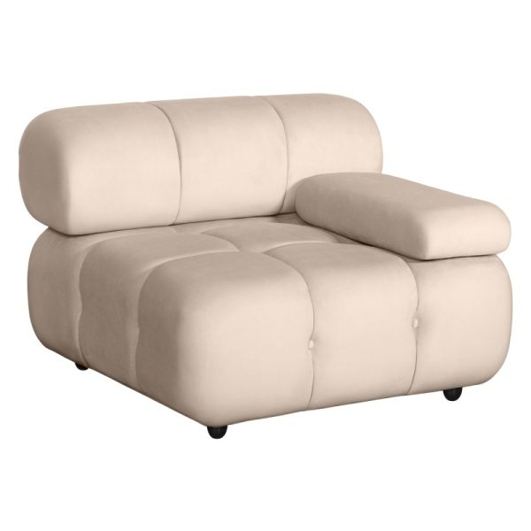 OU-1563 Moduł prawostronny Fluf Big jasnobeżowy, welurowy