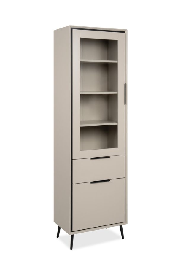 Witryna dwudrzwiowa z szufladami capuccino mat 60 x 200 cm Arona